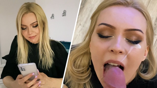 A beautiful neighbor came to visit and treated her to a blowjob