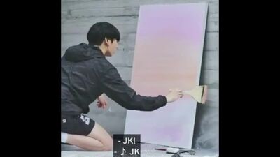 41 seconds of jungkook painting his two masterpieces during in the soop episodes 