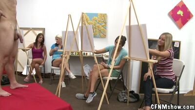 CFNM Show - Art class has horny male models