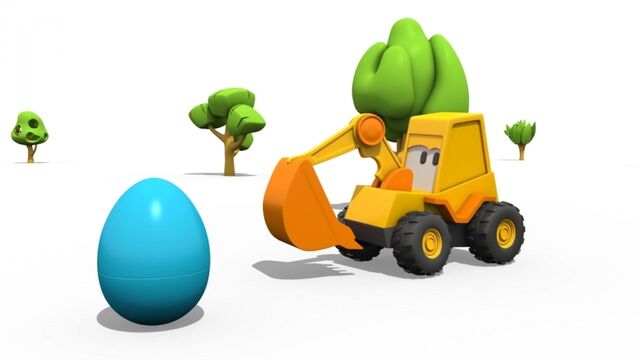 3d мультик про Экскаватор Масю и яйцо с сюрпризом. Собираем Гусеничный Экскаватор из конструктора