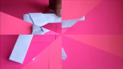 Оригами пистолет. как сделать пистолет из бумаги, бумажный пистолет. __ origami paper gun revolver