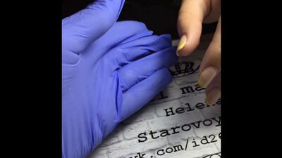 Носка. Желтый френч с омбре на одном ноготке