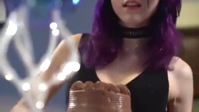 Giantess and tiny girl chocolate