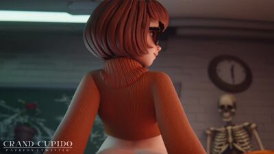 Animation. Adult Velma Dinkley Riding Dildo Anal Public Scooby-Doo