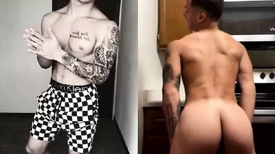 Сексуальный мужик показывает себя обнаженной