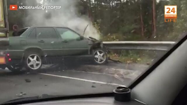 Авария в Волжском районе. (Видео)