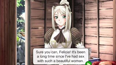 Fucking a female knight. Cum in mouth