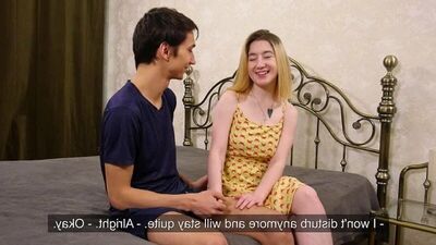 Defloration: Gulya Pechkina - first sex on casting (porno,full,xxx,teen,couples,blowjob,ero,teen,pussy)