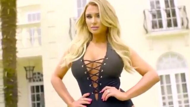 Billie Faiers makes a splash in snakeskin print bikini in Dubai