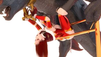 Girls in Xmas Oufit Fucked by Monsters - 3D Porn / 3Dポルノ