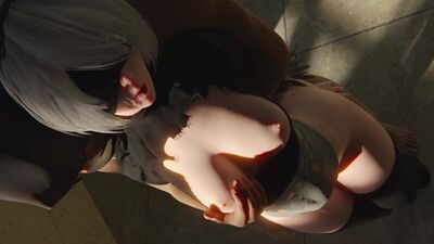 2B bulging fuck [4K - 3D Porn / 3Dポルノ