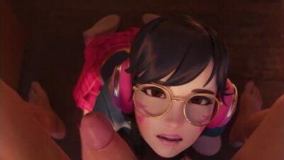 D.Va PoV Blowjob Wiht Happy End - 3D Porn / 3Dポルノ