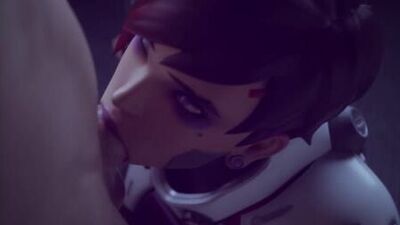 Sombra - oral sex; minet; blowjob; deepthroat; facefuck; 3D sex porno hentai; [Overwatch]