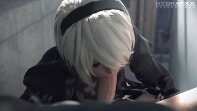 (Sound)Yorha 2B pov blowjob [NieR: Automata;Porn;Hentai;Oral;Android;Stockings;R34;Sex;SFM;порно;секс]