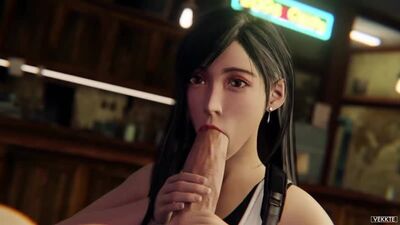 Tifa Lockhart - oral sex; minet; blowjob; deepthroat; facefuck; handjob; masturbation; 3D sex porno hentai; [Final Fantasy]