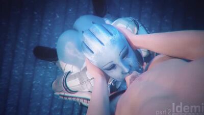 Liara TSoni - oral sex; minet; blowjob; deepthroat; facefuck; big ass; big butt; 3D sex porno hentai; [Mass Effect]