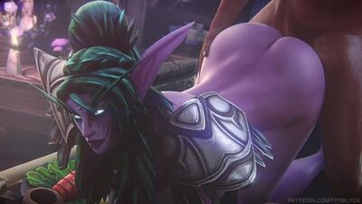 Tyrande Whisperwind - BBC; blacked; night elf; doggystyle; netorare; betrayal; big butt; 3D sex porno hentai [World of Warcraft]