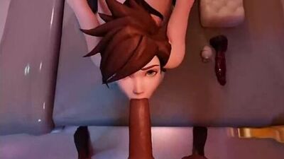 Tracer - BBC; blacked; BNWO; whore; oral sex; minet; blowjob; deepthroat; facefuck; big butt; 3D sex porno hentai; [Overwatch]
