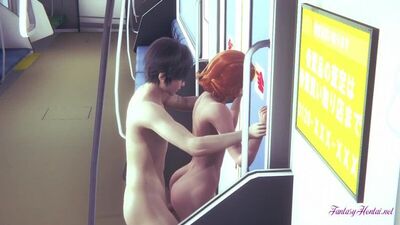 Black Widow - is fucked in the train; doggystyle; big ass; big butt; slut; whore; 3D sex porno hentai; [Marvel]