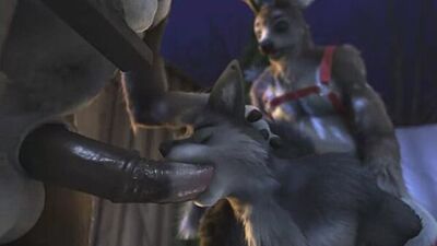 3D Gay Yiff by H0rs3 Furry Porn Sex E621 Raindeer double penetration femboy wolf christmas