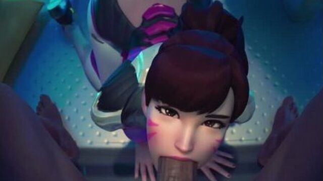 D.Va - NSFW; oral sex; minet; blowjob; deepthroat; facefuck; handjob; orgasm; cumshot; 3D sex porno hentai; (@Yeero) [Overwatch]