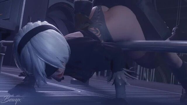 Android Yorha 2B - NSFW; doggystyle; vaginal penetration; 3D sex porno hentai; (by @Bewyx) [NieR:Automata]