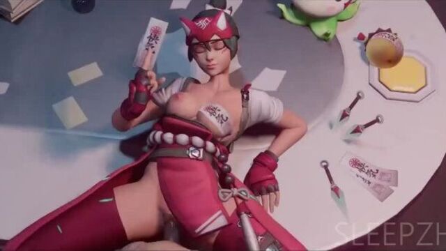 Kiriko - NSFW; missionary; vaginal penetration; big tits; big boobs; 3D sex porno hentai; (by @sleepzhour) [Overwatch]