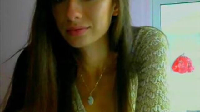 Skinny Brunette Naked Tease
