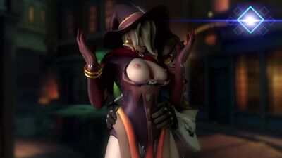 Tracer x Mercy - naked; nude; yuri; lesbian; handjob; masturbation; touched boobs; big tits; 3D sex porno hentai; [Overwatch]