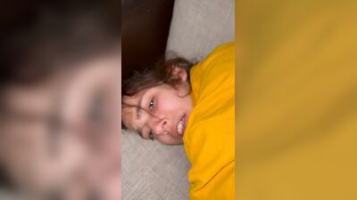 I fucked a skinny teen doggystyle on my sofa