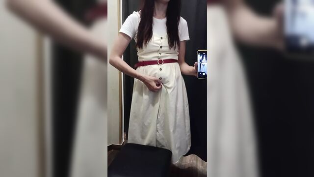 Hairy pussy in department store