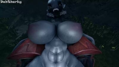 3d Yiff by DahSharky Straight Furry Porn Sex E621 FYE Halo R34 Rule34 shangheili alien girl abs strong tomboy