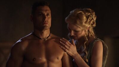 Andy Whitfield and Manu Bennett in Spartacus S01E05 part2