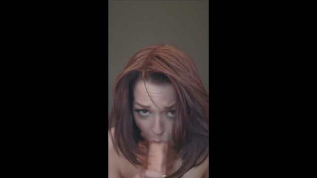 Tessa Fowler sucks dildo