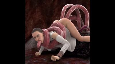 Rey - tentacle; oral sex; blowjob; masturbation; vaginal; anal; double penetration; rape; 3D sex porno hentai; [Star Wars]