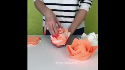 Красивые розы из салфеток