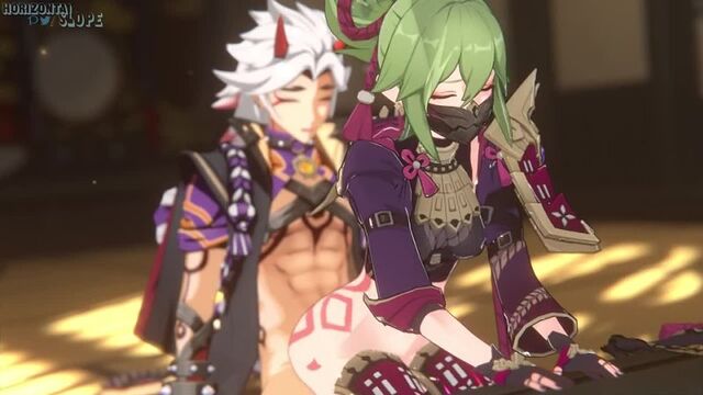 Genshin impact hentai Kuki Shinobu fucking with itto