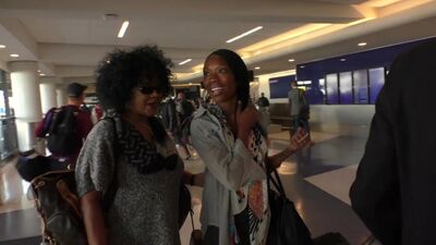 Brandy Norwood departing at LAX Airport in Los Angeles