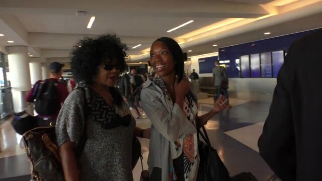 Brandy Norwood departing at LAX Airport in Los Angeles
