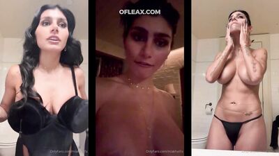 Mia Khalifa gets horny after a night party and strips
