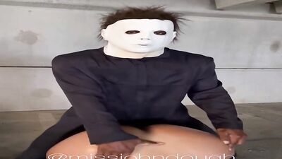Lina Halloween, ready to be a slut in red lingerie!