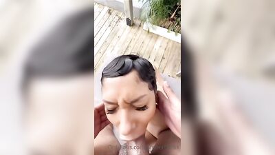 Redhead sexy bald woman shakes her fat ass with great passion