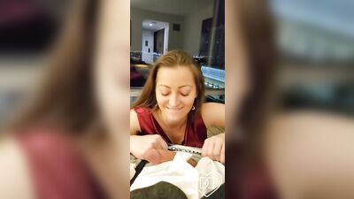 Dani Daniels shows off Brazilian underwear and gets caught in action