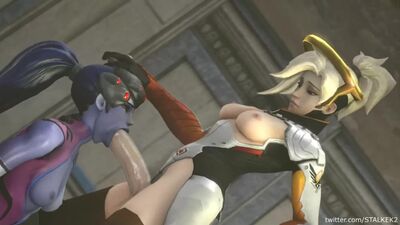 Widowmaker x Futa Mercy [futa, big dick, cum, big tits, anal, 3d, porn]