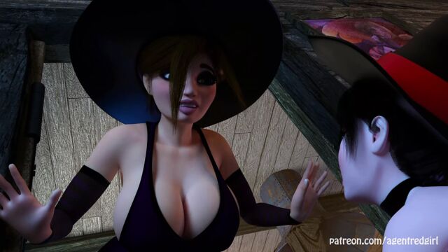 Futa между - две ведьмы-футанари шутят и трахают друг друга!