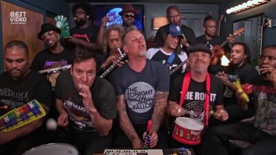 Jimmy Fallon, Metallica & The Roots Sing "Enter Sandman" (Classroom Instruments)