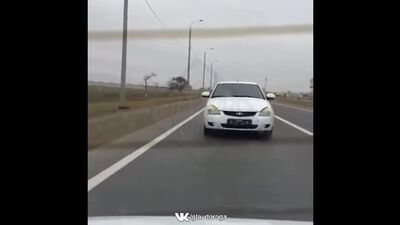 Молодые парни на приоре хотели снять красиво видео