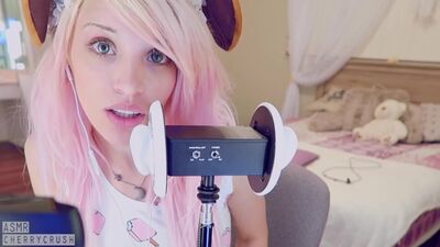 ASMR Cherry Crush - ASMR live Trigger words Whispering Ear Eating Ear touching