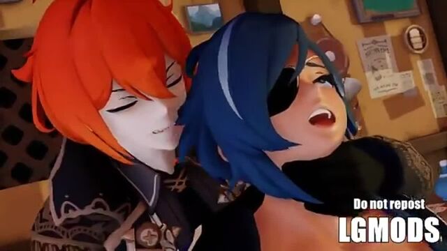 [LOOP] Diluc x Kaeya Angels Share Exhibition. - NSFW R18 - Genshin Impact. - ️️ - - Diluc