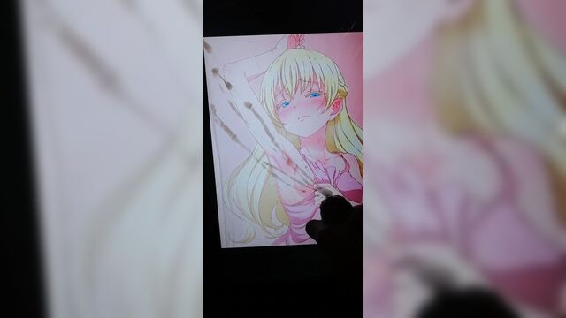 Cum on olivia's armpit (asobi asobase) bukkake sop